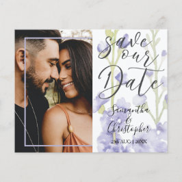予算Save the Date Purpleフローラ写真結婚's