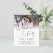 予算SheはYes写真婚約パーティ招待状 (スタンド正面)