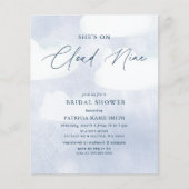 予算She is on Cloud Nineブライダルシャワー招待状 (正面)