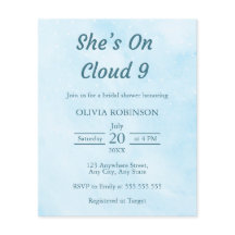 予算She's On Cloud 9 Bridal Shower招待状