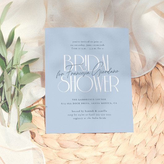 予算Something Blueモダンフローラブライダルシャワー