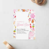 予算SWEET ONE Candy Kidsキャンディランド1st誕生日 ノートカード (正面/裏面インサイチュ)