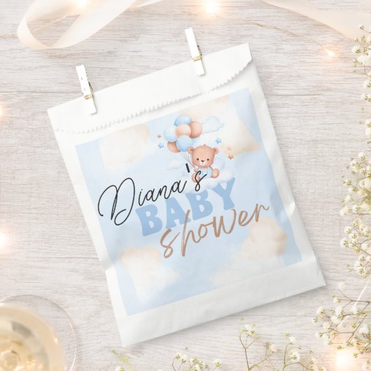 予算teddy bearベビーシャワー、ベビー招待用の本 フェイバーバッグ (クリップ留めされた状態)