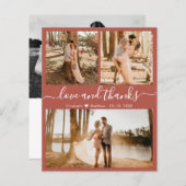 予算Terracotta写真コラージュ結婚の感謝 (正面/裏面)