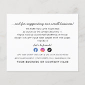 予算Thank YouOrderビジネスパッケージの挿入 (裏面)