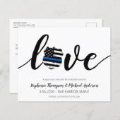 予算Thin Blue Line Policeテーマ結婚の (正面/裏面)