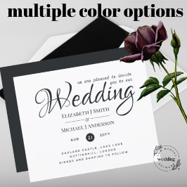 予算TYPOGRAHY結婚式の招待 – モダン木炭