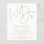 予算We金ゴールドスクリプトQRコード結婚式の招待 (正面)