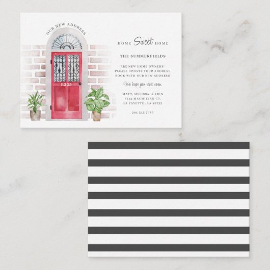 予算Weve移動した水の色の移動のお知らせ ノートカード (正面/裏面)