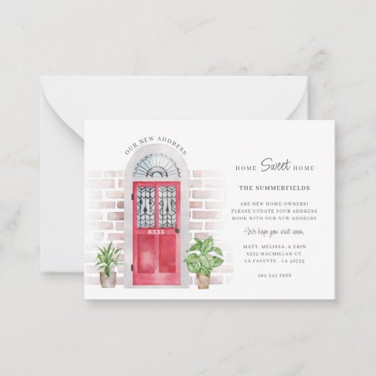 予算Weve移動した水の色の移動のお知らせ ノートカード (正面)