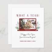 予算What A Year シンプルNew Yearフォトカード (正面/裏面)
