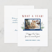予算What A Year シンプルNew Yearフォトカード (正面/裏面)