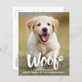 予算Woofフォトパピードッグ新しいペットの発表 (正面/裏面)