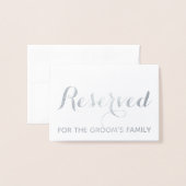 予約されたカスタムスクリプトエレガントなウェディングテーブルプレイス 箔カード (封筒付き正面)