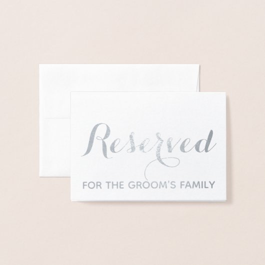 予約されたカスタムスクリプトエレガントなウェディングテーブルプレイス 箔カード (封筒付き正面)