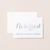 予約されたカスタムスクリプトエレガントなウェディングテーブルプレイス 箔カード (裏面封筒付き)