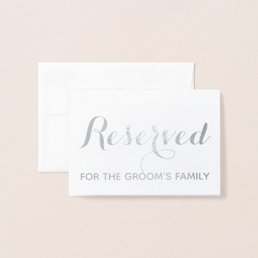 予約されたカスタムスクリプトエレガントなウェディングテーブルプレイス 箔カード (裏面封筒付き)