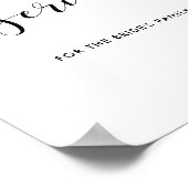 予約されたカスタム結婚式のサイン ポスター (角)