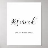 予約されたカスタム結婚式のサイン ポスター (正面)