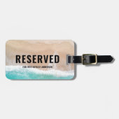 予約された海と砂ギフト夏の休日ビーチ ラゲッジタグ (正面横)