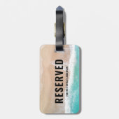 予約された海と砂ギフト夏の休日ビーチ ラゲッジタグ (裏面縦)