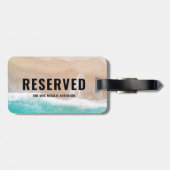 予約された海と砂ギフト夏の休日ビーチ ラゲッジタグ (裏面横)