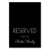 予約された白黒結婚のテーブルシンボルや象徴 テーブルナンバー (正面)