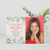 予約された花の写真招待状 招待状 (スタンド正面)