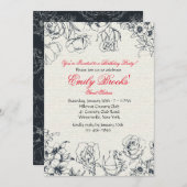 予約された花招待状 招待状 (正面/裏面)