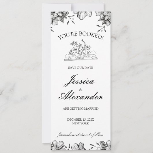 予約されている日付ブックマーカーを保存 招待状 (正面)