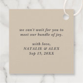 予約する棚ベビーシャワーグリーンニュートラル フェイバータグ (裏面)