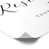 予約とカスタム文字披露宴ディナーサイン ポスター (角)