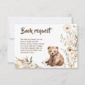 予約の要求ベアーフォレストの花ベビーシャワーカード ノートカード (正面)