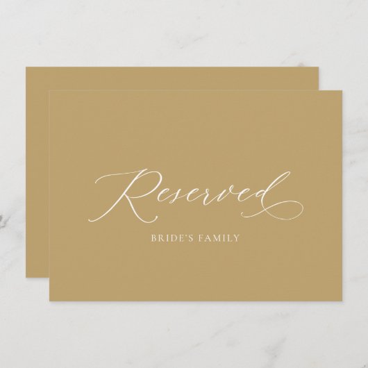 予約エレガントの結婚座席の標識 招待状 (正面/裏面)