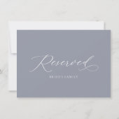 予約エレガントの結婚座席の標識 招待状 (裏面)