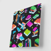 予約カラフル スクエア壁時計 (傾斜)