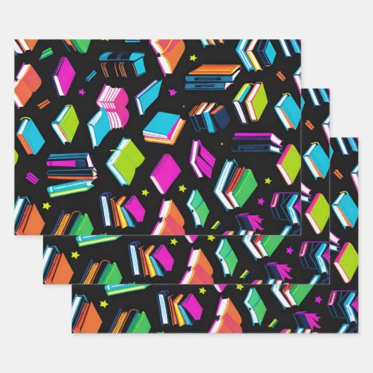 予約カラフル ラッピングペーパーシート (セット)