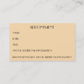 予約カード (裏面)