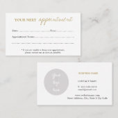 予約カード (正面/裏面)