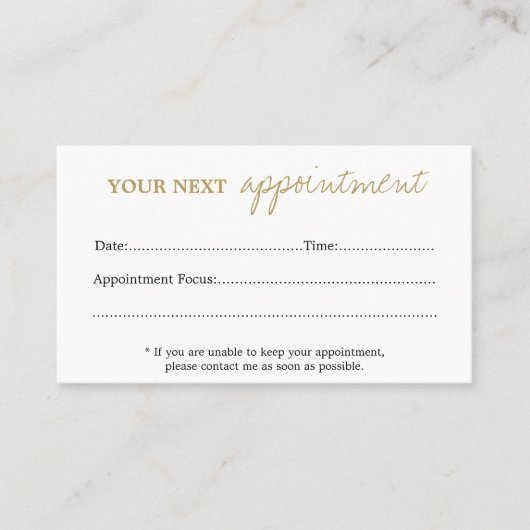 予約カード (正面)