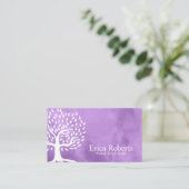 予約カード|ヴィンテージツリー紫の水彩 予約カード (スタンド正面)