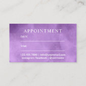 予約カード|ヴィンテージツリー紫の水彩 予約カード (裏面)