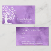 予約カード|ヴィンテージツリー紫の水彩 予約カード (正面/裏面)