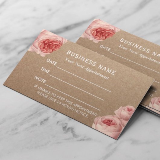 予約カード |ヴィンテージフローラ素朴クラフト