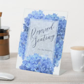 予約サインブルーアジサイ結婚式レセプション 台座サイン (インサイチュ)