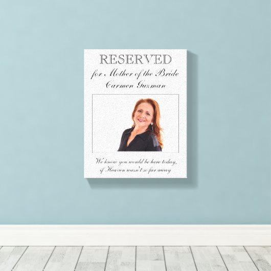 予約サイン花嫁の母フォトメモリアル キャンバスプリント (インサイチュ (ウッドフロア))