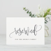 予約サイン - ラブリーなカリグラフィー 招待状 (スタンド正面)