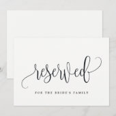 予約サイン - ラブリーなカリグラフィー 招待状 (正面/裏面)