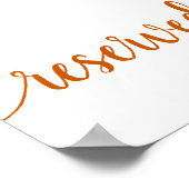 予約シンプル済 |秋オレンジ色の任意のイベントテーブル ポスター (角)