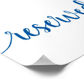 予約シンプル済 |青いフランスのイベント表 ポスター (角)